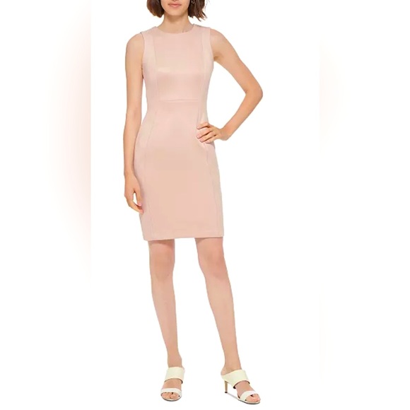 CALVIN KLEIN Petite Faux-Suede Sheath Dress 10P - Picture 1 of 16